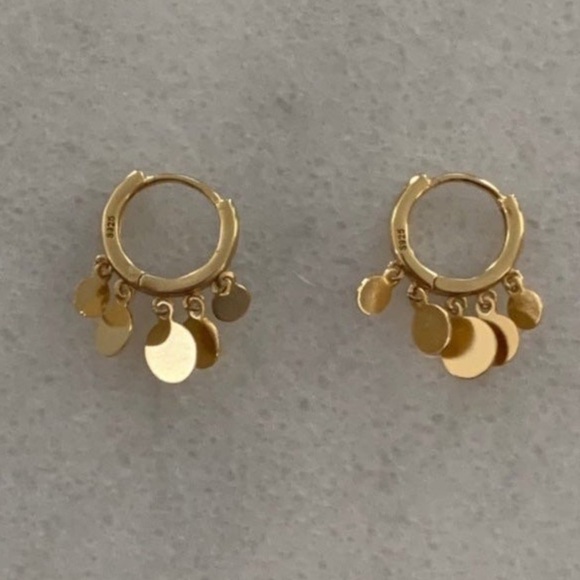 New Drop! Gold Huggie Hoop Fringe Coin Dangle Earrings
Brand New - Picture 1 of 3
